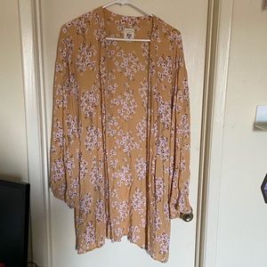 Yellow Floral Billabong Floral Kimono